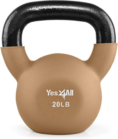 Yes4All Kettlebells 5lbs-65lbs & Kettlebell Sets Adjustable Weights, Kettlebell for Weight Training, Home Workout Equipment with Secure Grip for High Rep, Exercise Equipment