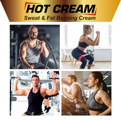 Hot Sweat Cream, Natural Sweat Cream for Belly Fat Burner for Women, Fat Burning Cream for Belly, Hot Cream Weight Loss Workout Enhancer, Cellulite Treatment for Thighs Legs, Arms & Buttocks (2 PCS)