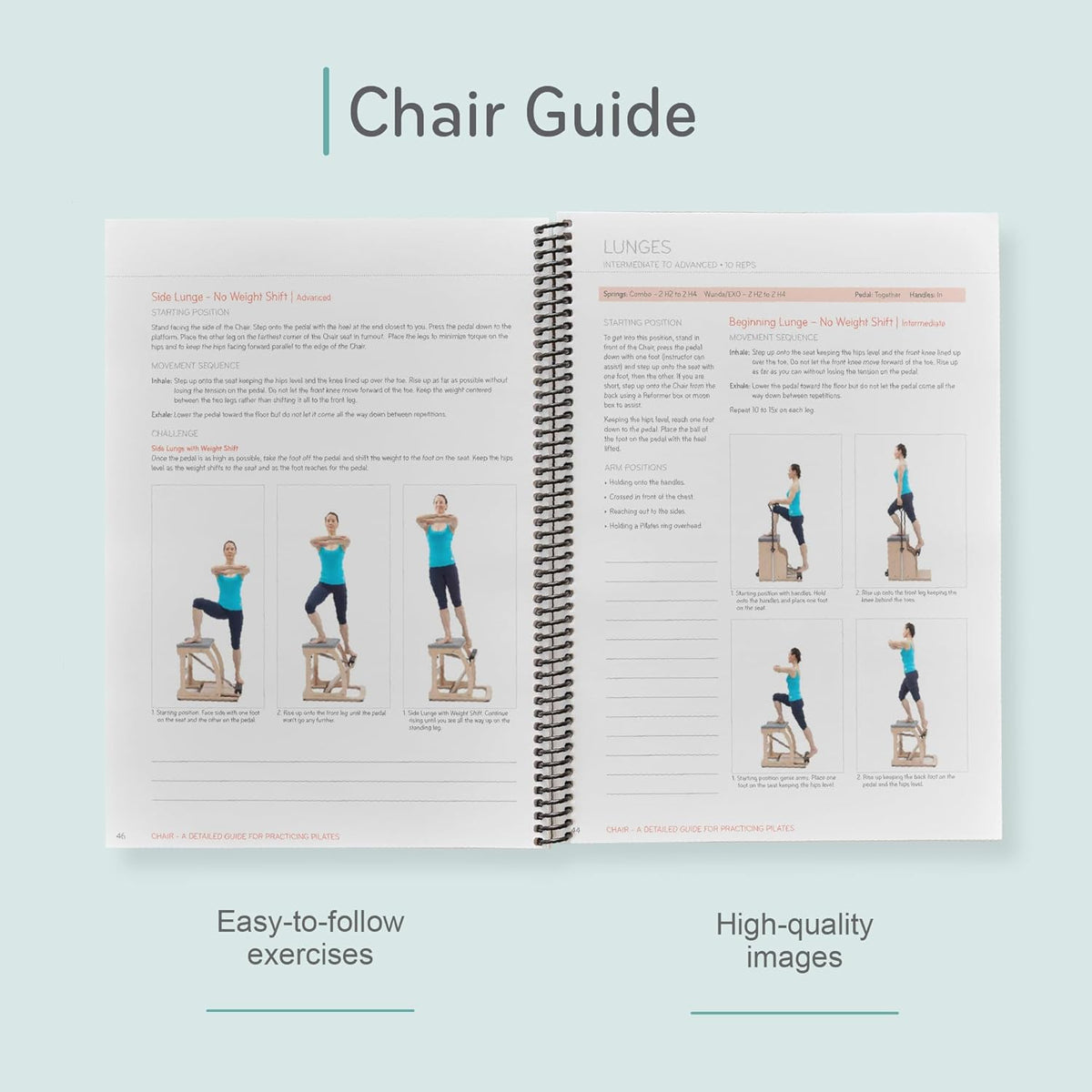 Balanced Body Pilates Chair Guide, Pilates Chair Guide for Workout Equipment, for Home Gym or Studio Use