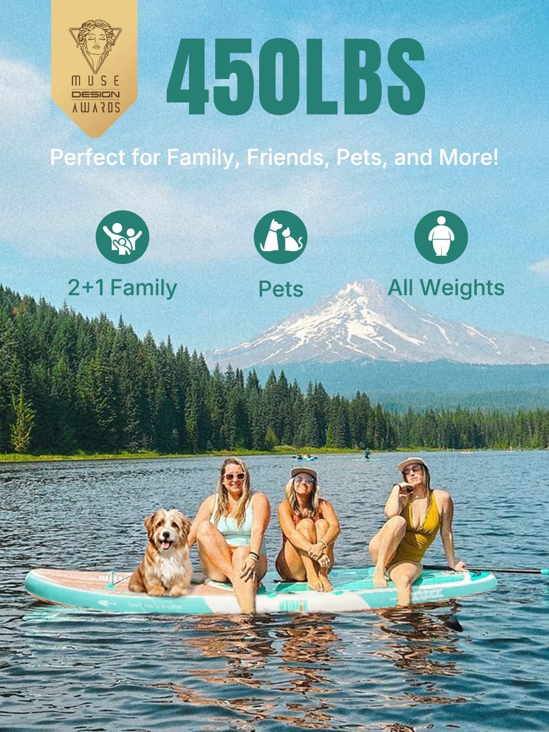 Niphean Inflatable Stand Up Paddle Board with SUP Accessories, Anti-Slip EVA Deck, 10’6’’ Inflatable Paddle Boards for Adults & Youth of All Skill Levels