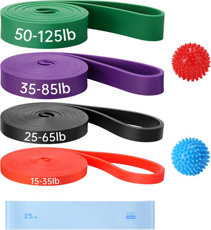 Resistance Bands for Working Out, 6 Packs Exercise Bands, Workout Bands, Pull Up Assistance Bands for Body Stretching Training Physical Therapy Muscle Training for Men & Women