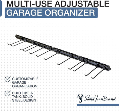 StoreYourBoard 64" Modular Garage Garden Tool Organizer Wall Mount – Heavy Duty Garden Tool Rack for Garage Organization and Storage, Wall Tool Organizer for Shovels, Rakes, Yard Tools, Holds 600 lbs