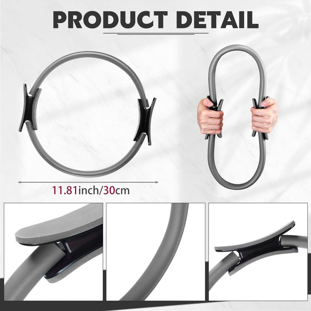 Syhood Pilates Ring 11. 81 Inch Pilates Circle Yoga Ring Magic Lightweight Flexible Workout Equipment for Fitness Physical Therapy Resistance Exercise Arms Legs