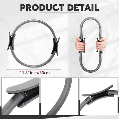 Syhood Pilates Ring 11. 81 Inch Pilates Circle Yoga Ring Magic Lightweight Flexible Workout Equipment for Fitness Physical Therapy Resistance Exercise Arms Legs