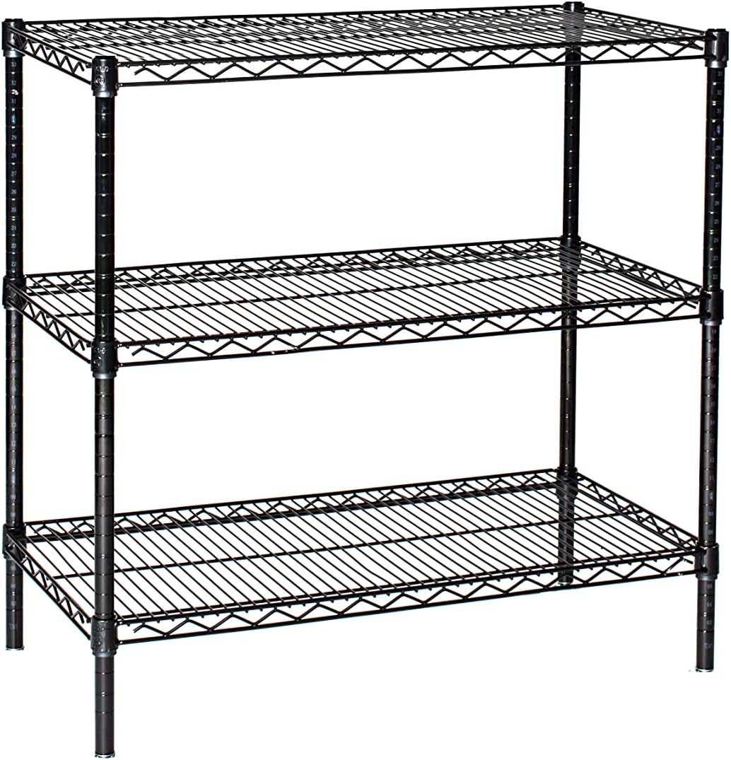 Omega 18" Deep x 60" Wide x 96" High 3 Tier Black Starter Shelving Unit
