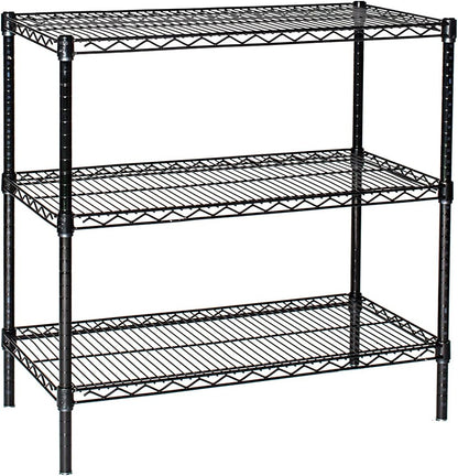 Omega 14" Deep x 42" Wide x 63" High 3 Tier Black Starter Shelving Unit