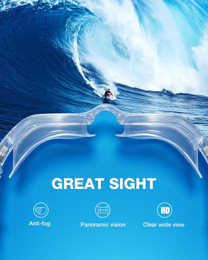 ZIONOR Swim Goggles, G1 SE Swimming Goggles Anti-fog for Adult Men Women