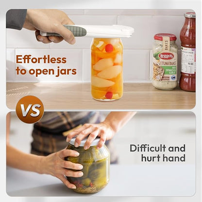 Jar Opener for Seniors, Ideal Bottle Opener, Easy Grip Jar Opener & Under Cabinet Car Opener Effortless to Unscrew Any-Sized Lid, Essential Kitchen Gadgets for Weak Hands or Arthritis