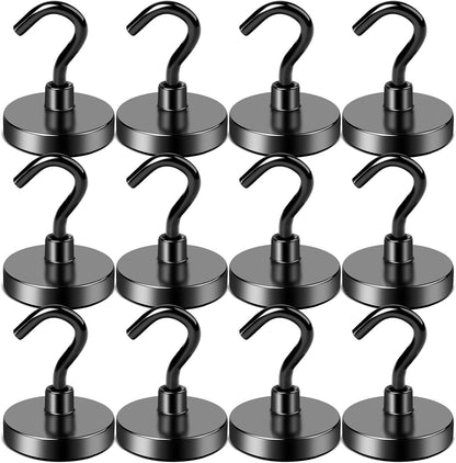 LOVIMAG Magnet Hooks for Cruise Cabin, 80lbs Cruise Door Magnets with Epoxy Coating, Cruise Must Haves for Travel, Strong Magnetic Hooks for Classroom, Kitchen Essentials, Locker Organizer, -12 Pcs