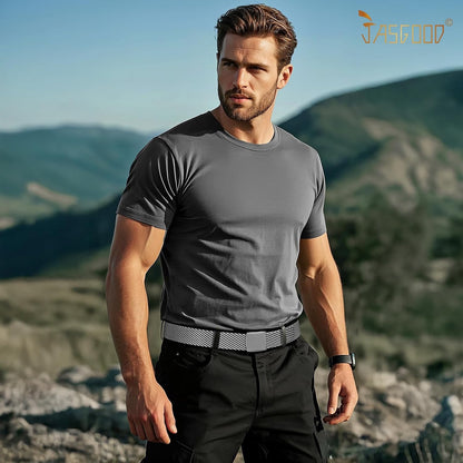JASGOOD Nylon Canvas Breathable Military Tactical Men Waist Belt With Plastic Buckle