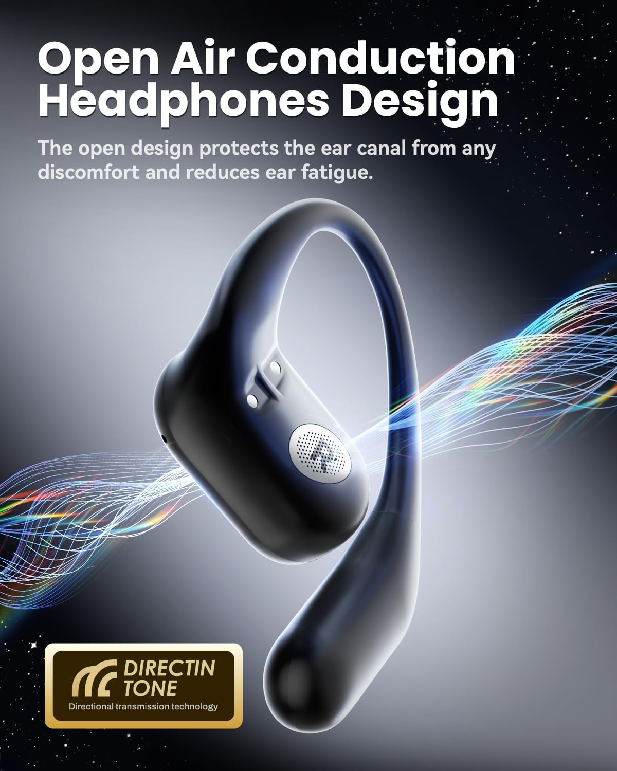 Open Ear Earbuds Bluetooth Headphones Wireless - 80Hrs Playtime Wireless Earbuds with IPX7 Waterproof Touch Control Earphones Sport with 18.2mm Drivers Stereo Sound Bluetooth 6.0 for Running Fitness