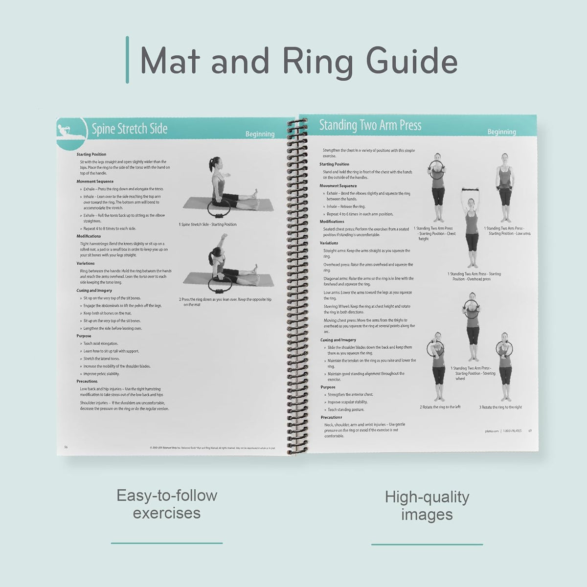 Balanced Body Mat and Ring Guide, Pilates Mat and Ring Guide for Workout Equipment, for Home Gym or Studio Use