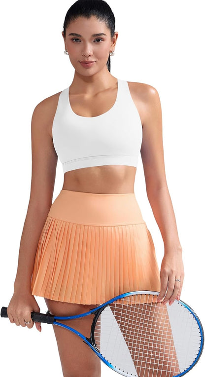 RUNNING GIRL Sports Bra for Women, Criss-Cross Back Padded Strappy Sports Bras Medium Support Yoga Bra with Removable Cups