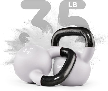 Yes4All Kettlebells 5lbs-65lbs & Kettlebell Sets Adjustable Weights, Kettlebell for Weight Training, Home Workout Equipment with Secure Grip for High Rep, Exercise Equipment