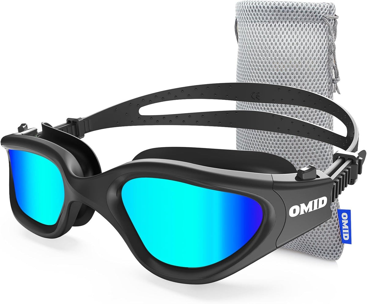 OMID Swim Goggles, P2 Polarized Swimming Goggles for Men Anti-fog Goggles Swimming for Adult Women