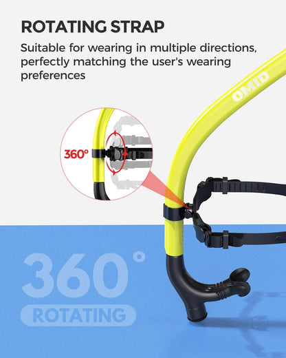 OMID SN1 Snorkel for Adult Youth, Diving Snorkel with One-Way Purge Valve, Food-Grade Silicone Mouthpiece