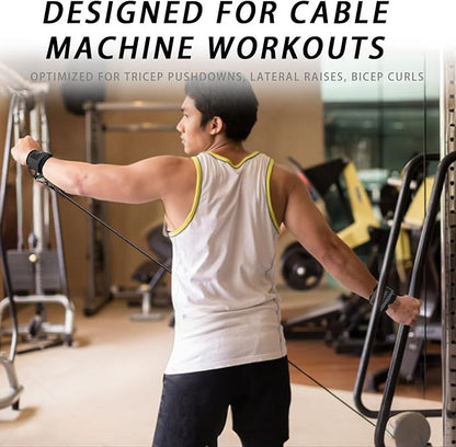 Wrist Cuffs for Cable Machines – Padded & Adjustable Straps for Lateral Raises, Tricep Pushdowns & Strength Training