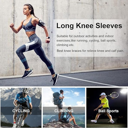SKDK Full Leg Sleeves Long Compression Leg Sleeve Knee Sleeves Protect Leg, for Man Women Basketball, Arthritis Cycling Sport