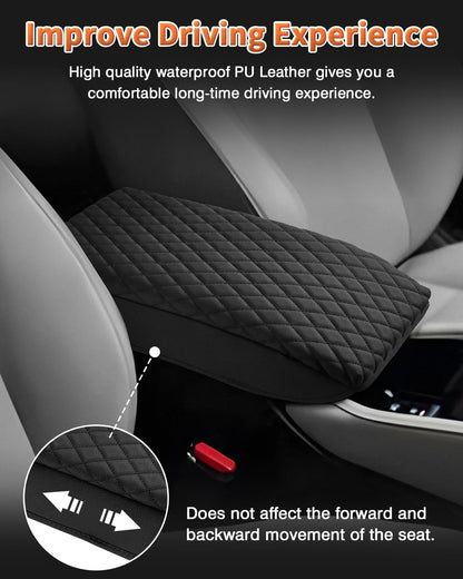 Shademax Center Console Cover for Honda Accord 2026 2025 2024 2023 Armrest Cover Cushion Pad for Honda Accord Accessories Middle Console Cover Armrest Protector Console Lids PU Leather Anti-Scratch