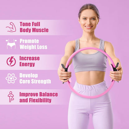 RitFit Pilates Ring Circle - 14 Inch Magic Fitness Circle for Toning Inner & Outer Thighs, Bonus Workout Guide Included