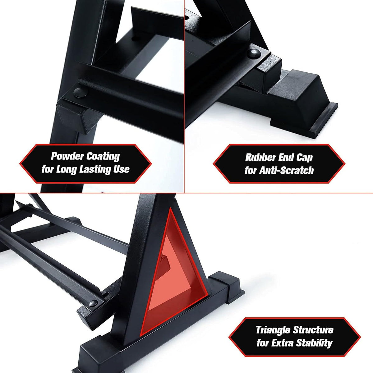 3-Tier Dumbbell Rack Multilevel Weight Storage Organizer for Home Gym, Weight Rack for Dumbbells, Kettlebells, 1100LBS(Rack Only)