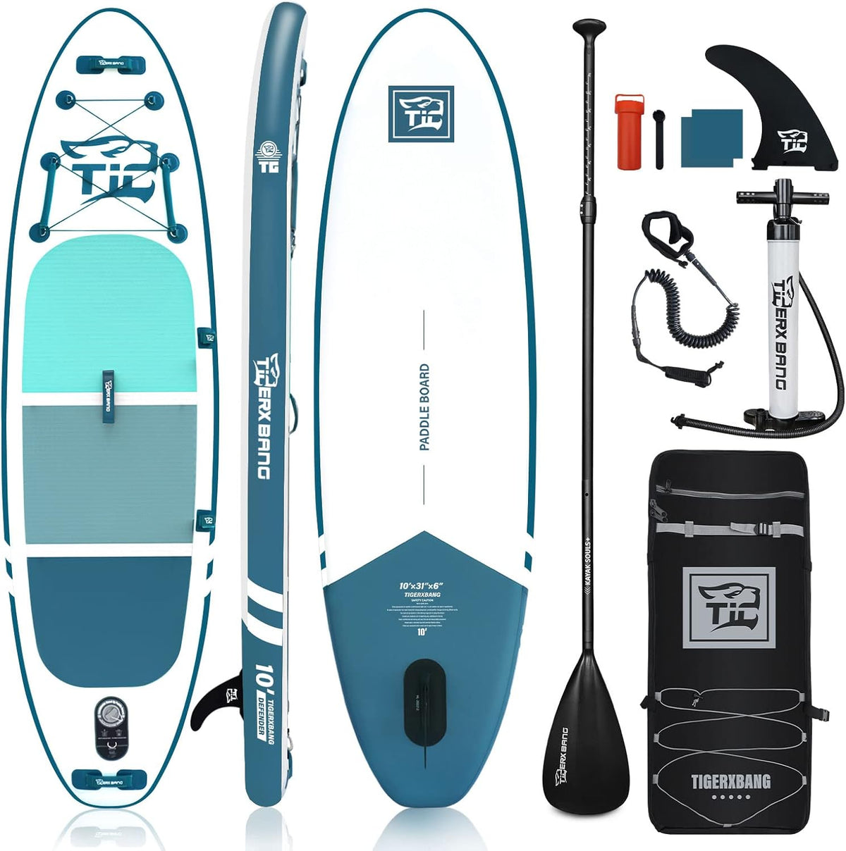Inflatable Paddle Board with Premium SUP Board Accessories, Allround Paddle Boards for Adults/Kids,Stand Up Paddle Board Defender Collection
