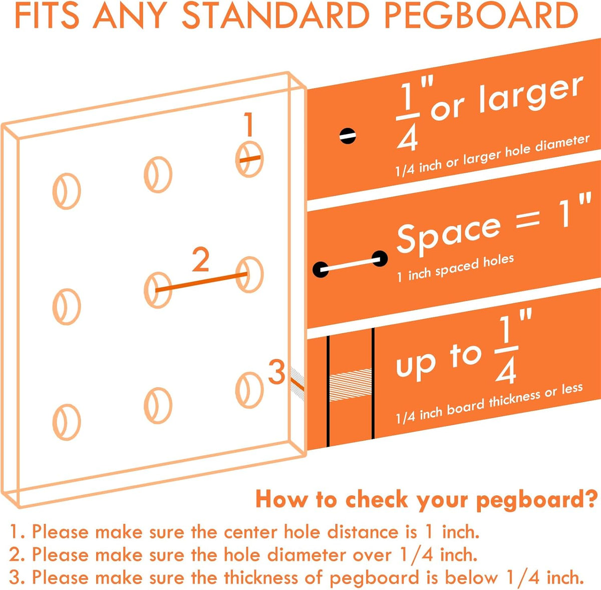 G.CORE 8-Pack Pegboard Hooks, Peg Board Tool Utility Hooks & Hangers Fit 1/4" Pegboards, Heavy Duty Metal Peg Board Shelving Hooks, Wall Organizers and Storage for Craft Room Garage Workbench Office