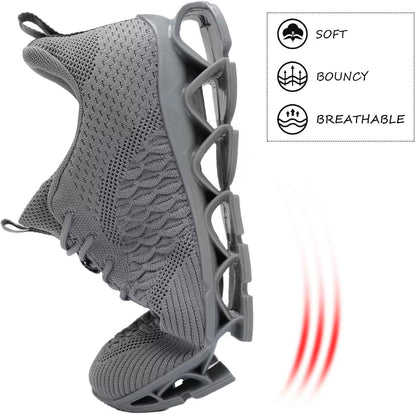 Men's Slip on Walking Running Shoes Blade Tennis Casual Fashion Sneakers Comfort Non Slip Work Sport Athletic Trainer