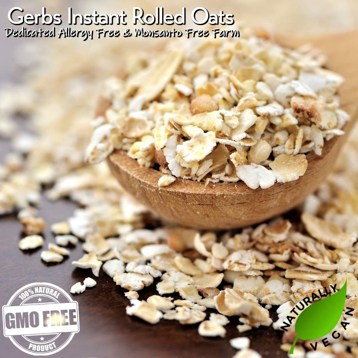 Gerbs Gluten-Free Instant Oats 2 lbs. | Carefully Sourced, Resealable Bag | Smooth & Creamy Texture | Top 14 Allergen-Free