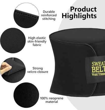 AMZBOSS Waist Trainers for Women Belly Fat, Waist Sweat Band for Women | Sweat Waist Trainer for Women, Belly Band Sweat Belt, Sweat Band for Stomach Weight Loss, Belly Wrap Waist Trimmer