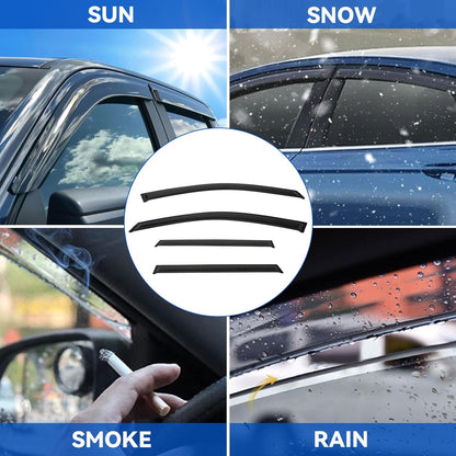 4pcs Front+Rear Smoke Tint Sun/Rain Guard Outside Mount Tape-On Vent Window Visors Compatible with 10-17 Terrain