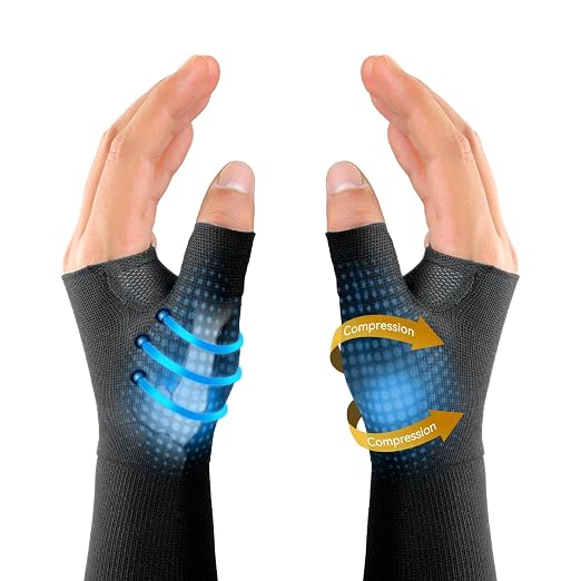 Thumb Compression Sleeves（1 Pair）, CMC Thumb Brace Support for Arthritis, Tendonitis & Sprain, Lightweight Thumb Hand Wrist Brace for Left & Right Hand - S size