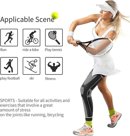 SKDK Full Leg Sleeves Long Compression Leg Sleeve Knee Sleeves Protect Leg, for Man Women Basketball, Arthritis Cycling Sport