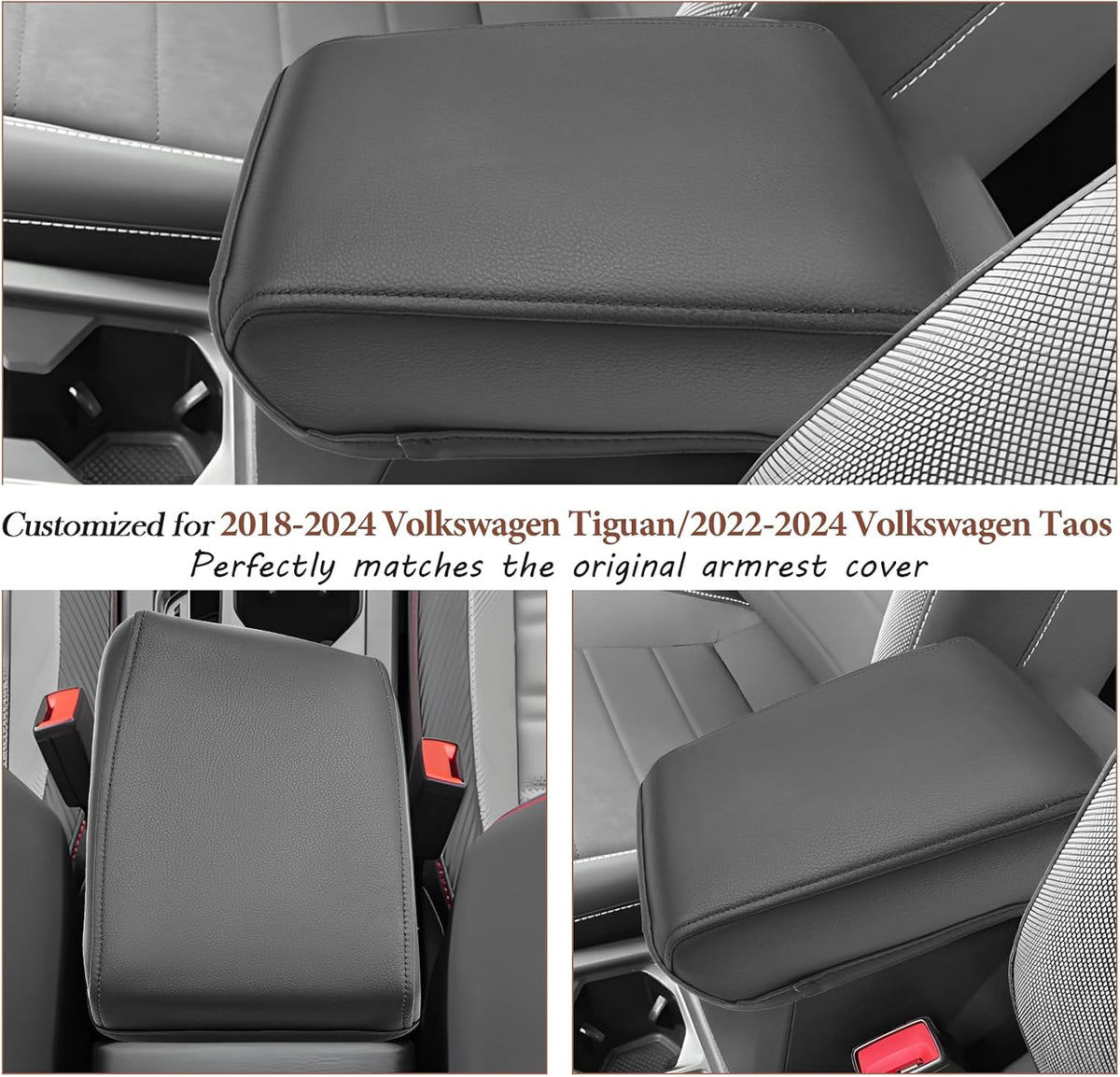 SKTU 2024 Tigua n/ 2024 Taos Accessories Center Console Cover for 2018-2024 Volkswagen Tigua n/ 2022-2024 Volkswagen Taos Armrest Cover 2024 Taos Accessories 2024 Taos Center Console Cushion