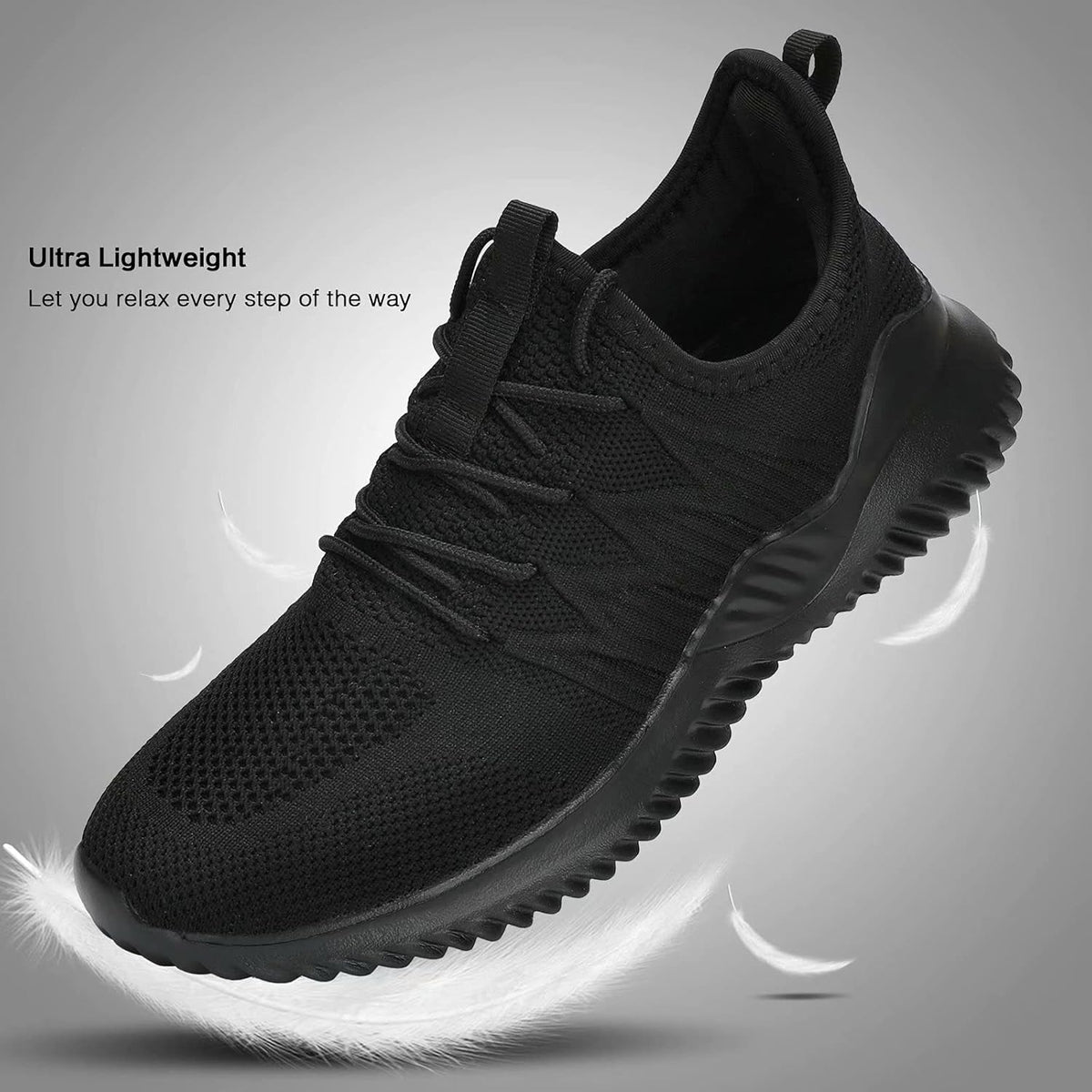 Mens Slip On Running Shoes Athletic Walking Trainers Lightweight Breathable Mesh Tennis Sneakers