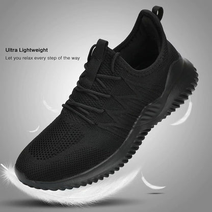 Mens Slip On Running Shoes Athletic Walking Trainers Lightweight Breathable Mesh Tennis Sneakers