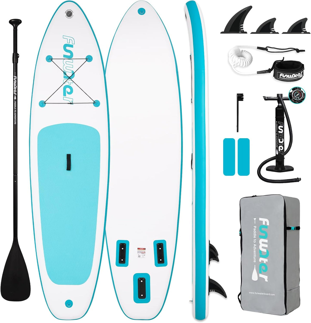 FunWater Inflatable Ultra-Light Stand Up Paddle Board for All Skill Levels with Premium SUP Paddleboard Accessories,Non-Slip Comfort Deck for Youth & Adults