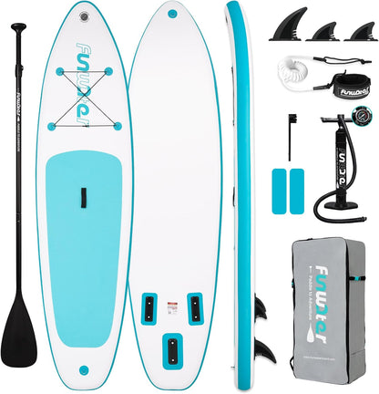 FunWater Inflatable Ultra-Light Stand Up Paddle Board for All Skill Levels with Premium SUP Paddleboard Accessories,Non-Slip Comfort Deck for Youth & Adults