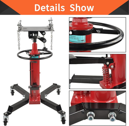 1600Lbs 2 Stage Hydraulic Transmission Jack Stand Telescoping 34" - 70" Adjustable Height with Foot Pedal 360 Degree Swivel Wheel Lift Hoist for Car Lift Garage Shop Floor