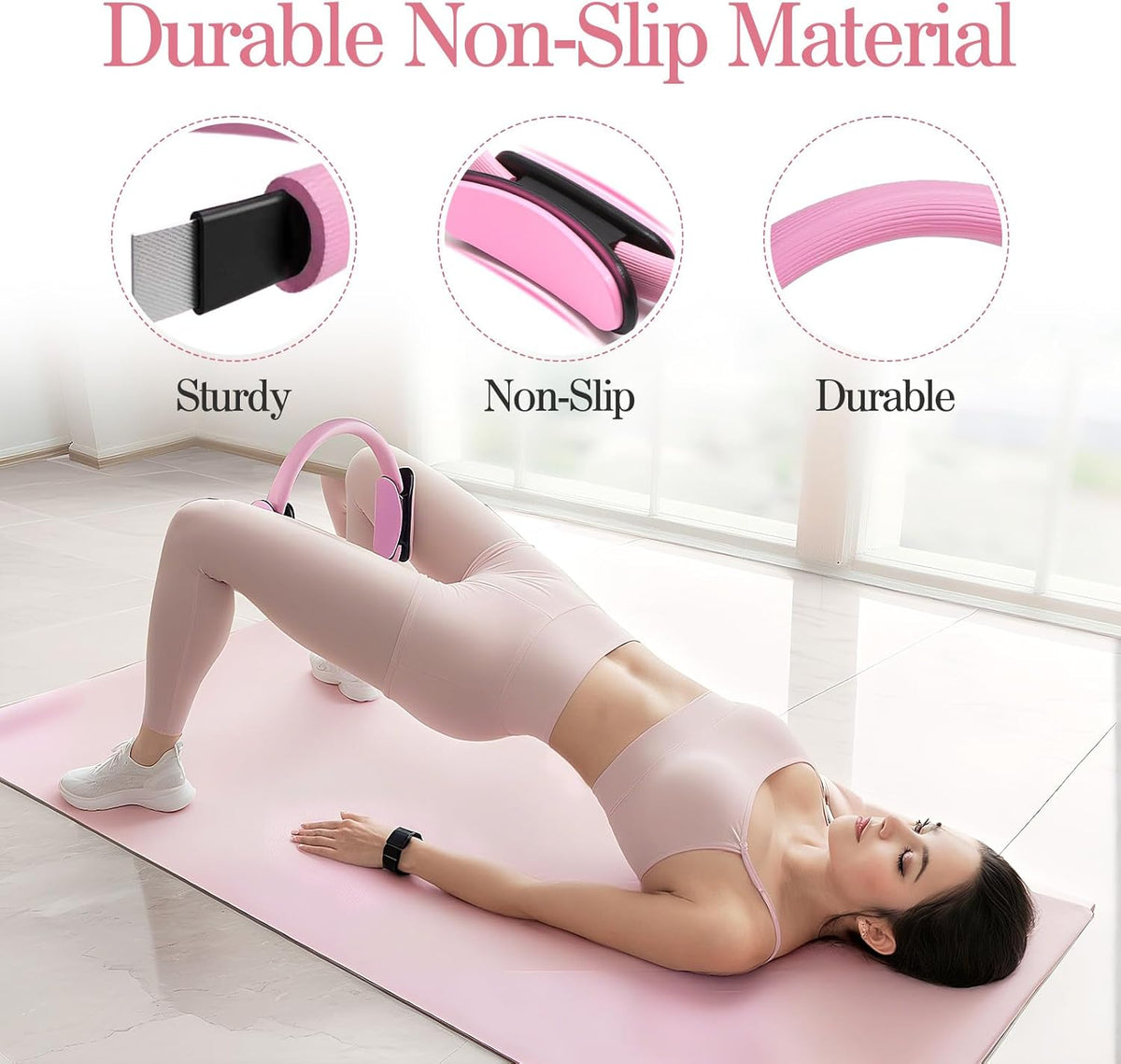 Home Pilates Kit for Women Pilates Equipment Ring and Ball Set Magic Circle Hoop with 5 Resistance Bands Compact Toning Fitness Essentials Starter Set Accessories
