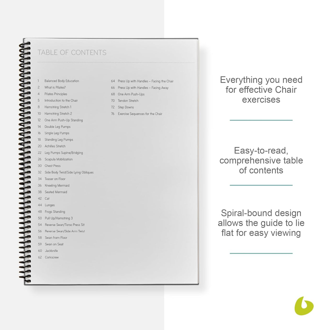 Balanced Body Pilates Chair Guide, Pilates Chair Guide for Workout Equipment, for Home Gym or Studio Use
