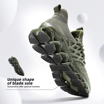 Men's Slip on Walking Running Shoes Blade Tennis Casual Fashion Sneakers Comfort Non Slip Work Sport Athletic Trainer