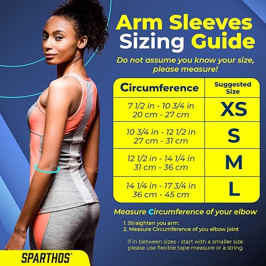 Sparthos Compression Sleeve for Arm - Arm Sleeve for Women, Men - Blue-LG