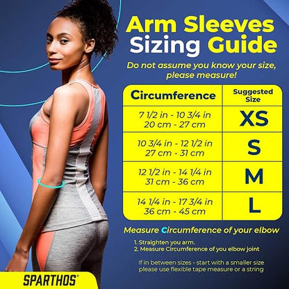 Sparthos Compression Sleeve for Arm - Arm Sleeve for Women, Men - Blue-LG
