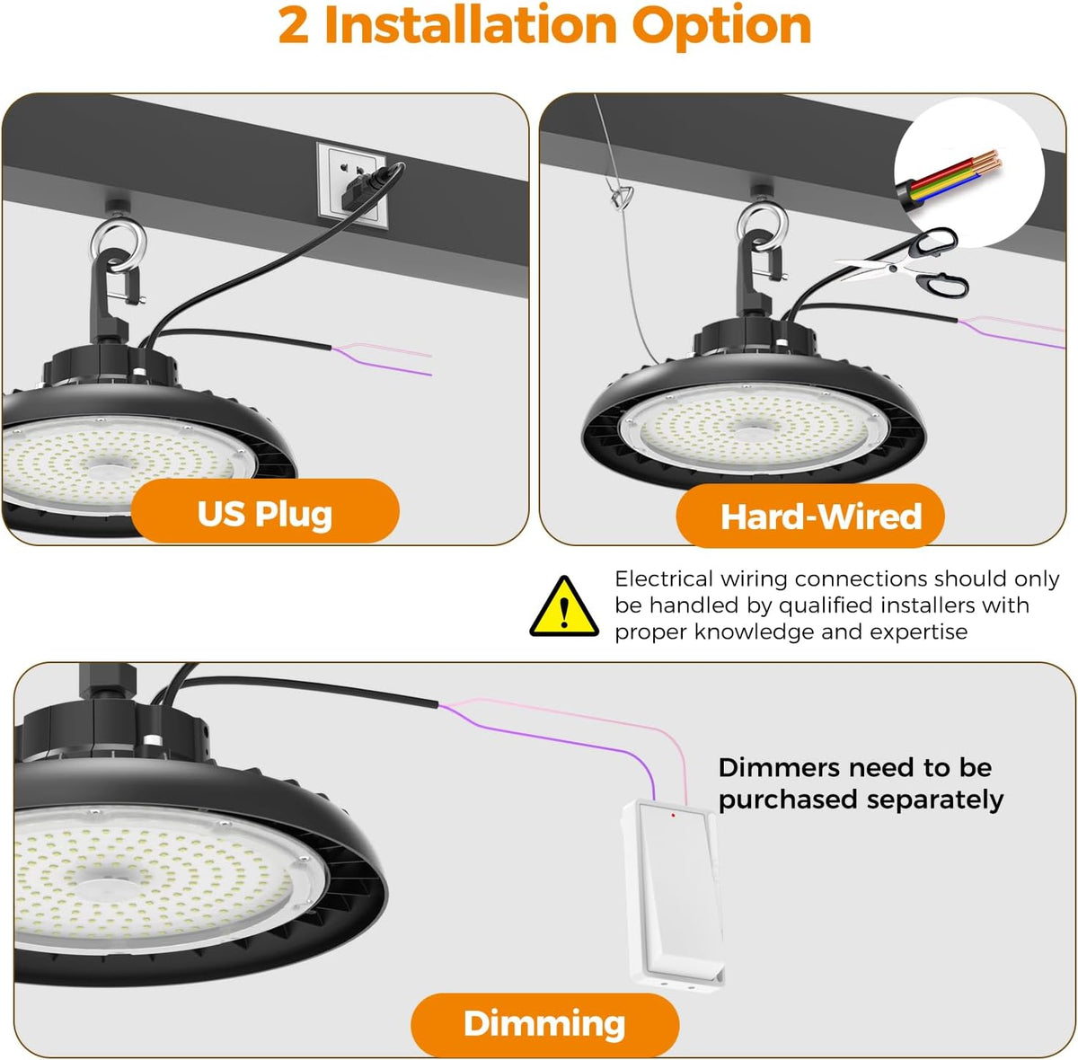 High Bay Lights 180W LED UFO Light LED Shop Lights 32400 LM 6000K IP65 Commercial Bay Lighting Fixture 5ft Cable Plug & Play for Warehouse Factory Garage Workshop Barn 6 Pack