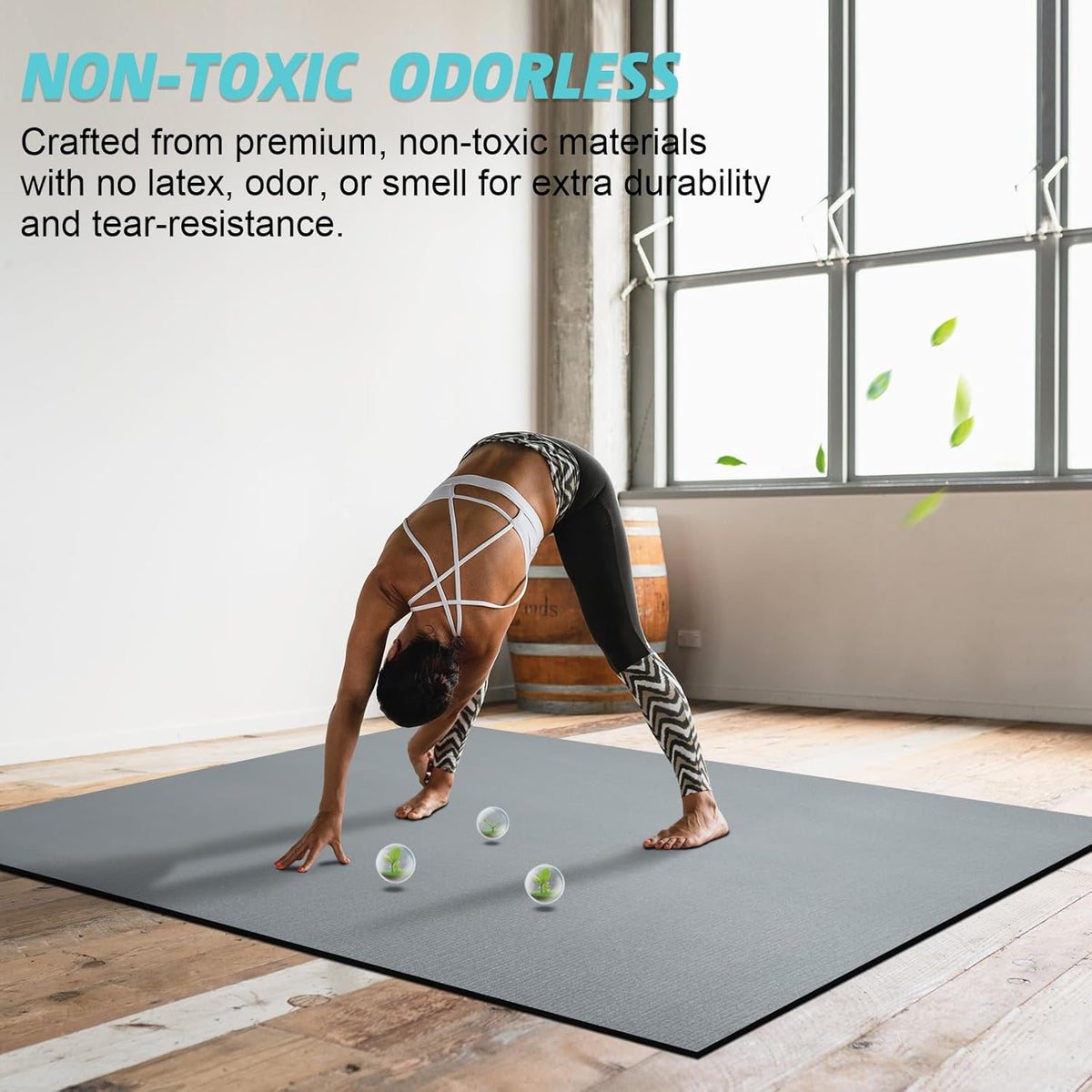 Large Exercise Mat 8'x5'|12'x6' Workout Mat for Home Gym Mats Exercise Heavy Duty Gym Flooring Fitness Mat Large Yoga Mat Cardio Mat for Weightlifting, Jump Rope, MMA, Shoe-Friendly