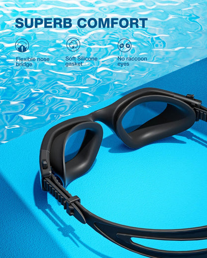 ZIONOR Swim Goggles, G1 SE Swimming Goggles Anti-fog for Adult Men Women