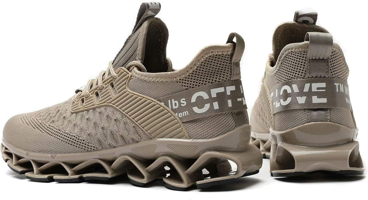 Vooncosir Men's Fashion Sneakers Breathable Mesh Running Shoes Blade Non Slip Soft Sole Casual Athletic Walking Shoes
