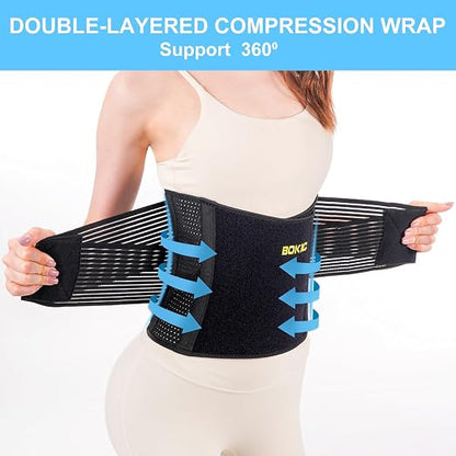 Back Support Belt for Women and Men, Lower Back Brace, Back Stretcher for Lower Back Pain Relief, Scoliosis, Sciatica,Herniated Disc,Protect,Training Belt for Workout 04 Black-XXL