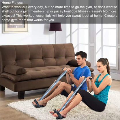 Elastic Sit Up Equipment, Pull Rope Dual Spring Tension Foot Pedal Sit Up Equipment for Abdominal, Leg Exerciser Tummy Trimmer Sport Fitness Slimming Training Bodybuilding at Home Gym